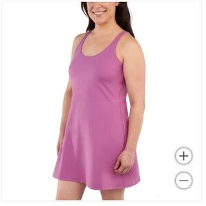 NWT Elle Sport Women Active Tank tennis Dress outdoor build in bra pink